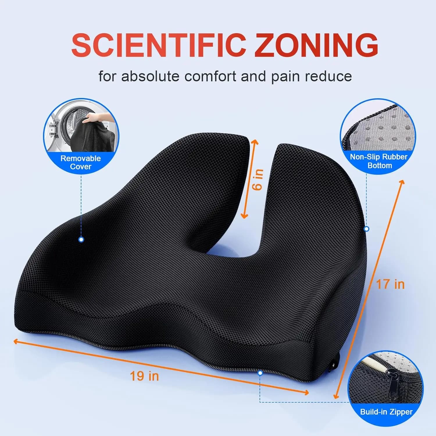 X Grande cuscino per sedile con memoria per sedia da ufficio Cuscini ergonomici Cuscino per il sedere per alleviare la pressione Sciatica e alleviare il dolore · Vendita calda