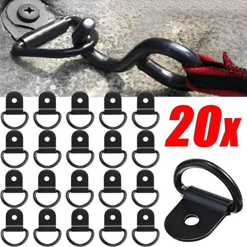 20-10 pezzi in acciaio inossidabile a forma di D gancio di ancoraggio legare anello di ancoraggio in ferro carico legare anello per auto camion rimorchi camper accessori per barche