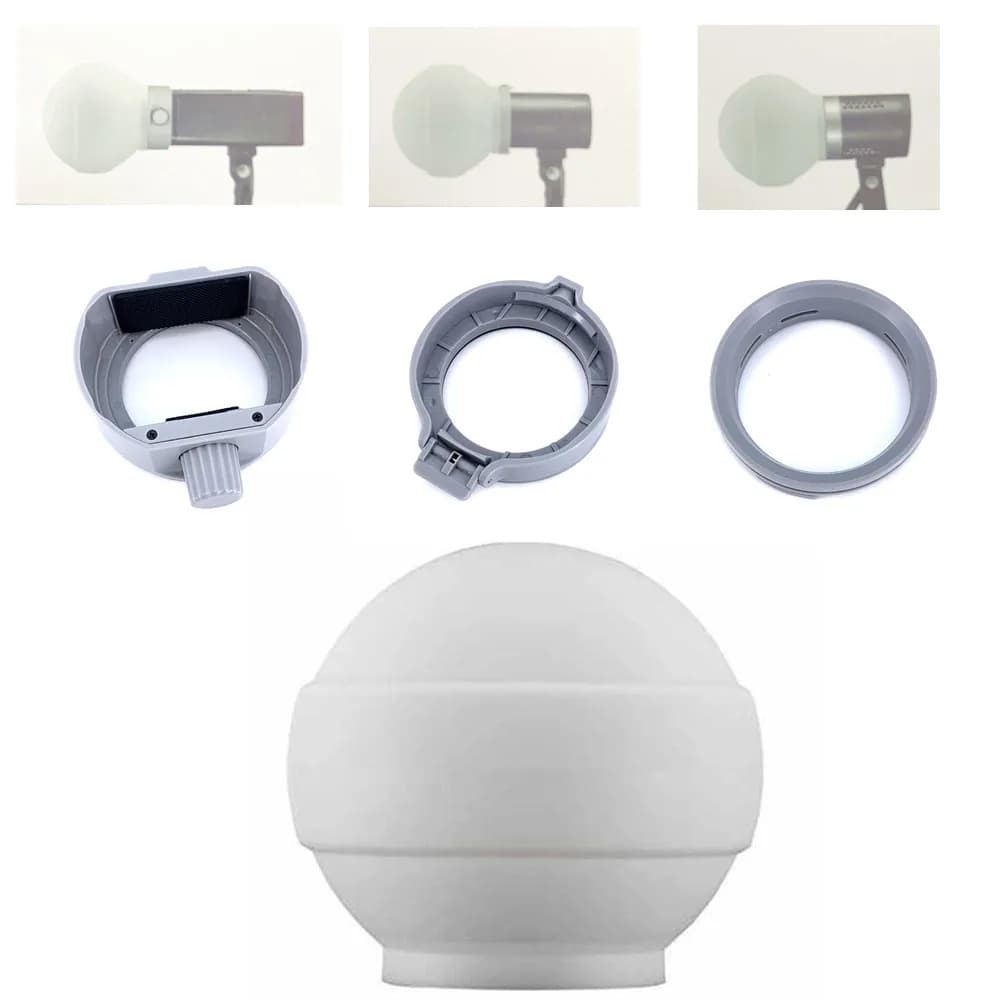 Generic replace ML-CD15 Silicone Diffuser Bounce Dome Flash with Adapters for Godox V860III V850III TT685II AD100Pro AD300Pro