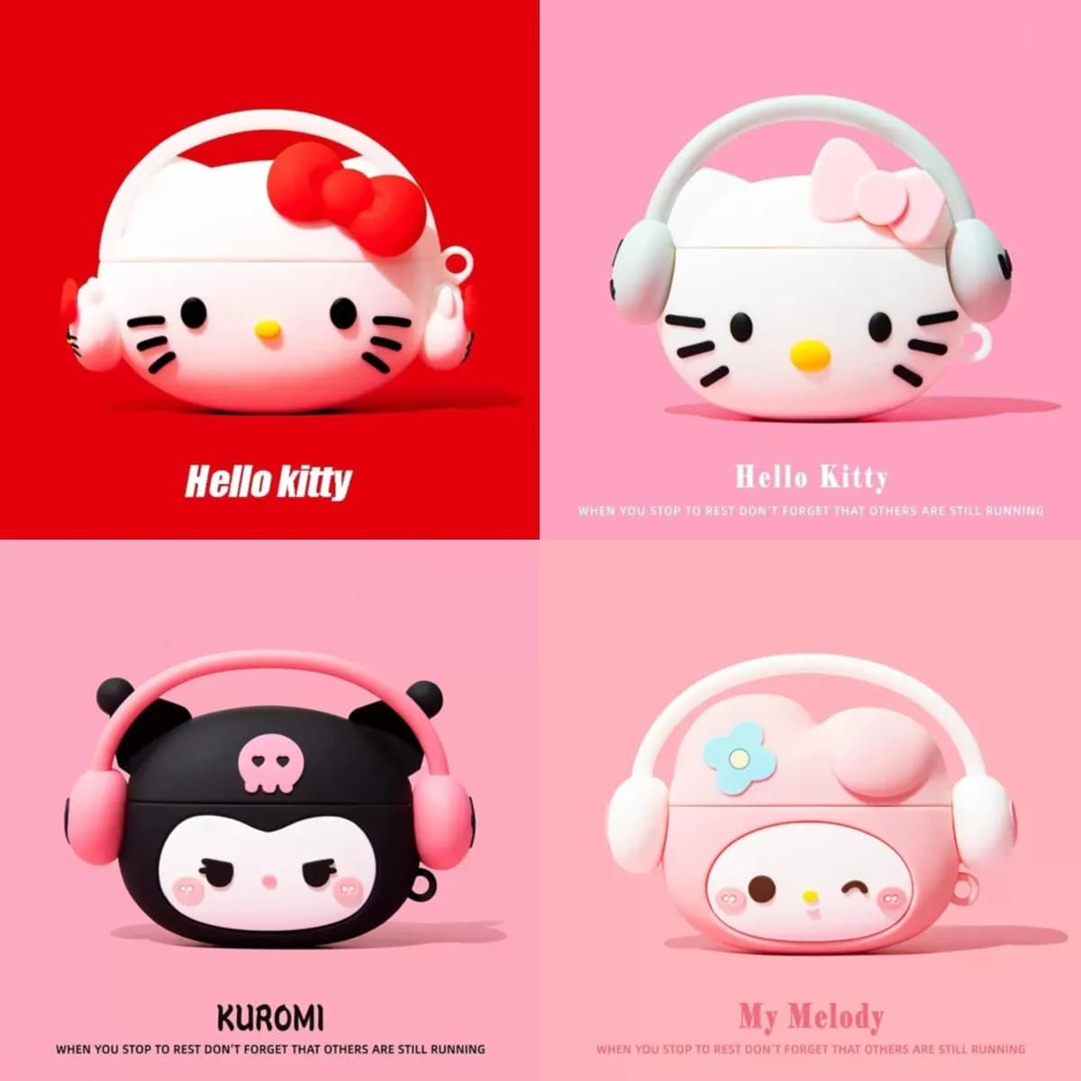 Per Airpods 1 2 3 4 Pro Pro 2 Pro 3 KT Kuromi Melody Ascolta musica Custodia per auricolari in silicone Accessori Cover