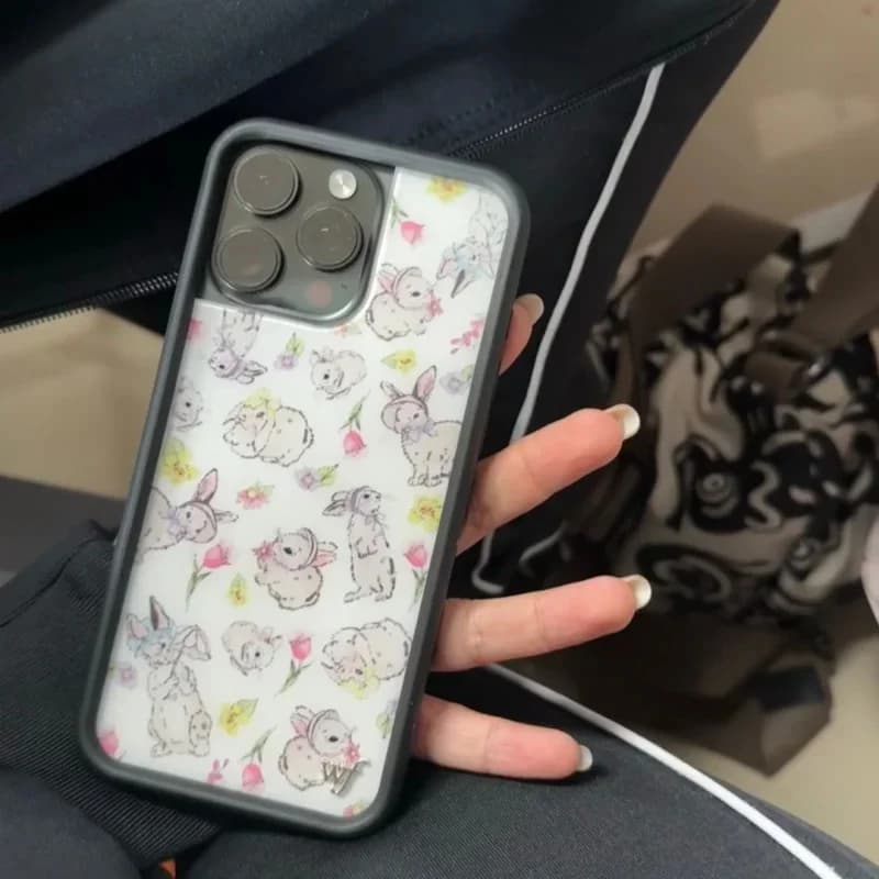 Wildflower Bunnies Bonnets Phone Case for iPhone 13 14 15 16 17 Pro Max Plus Wildflower Wf full Screen Rabbit Bunny FlowerCover