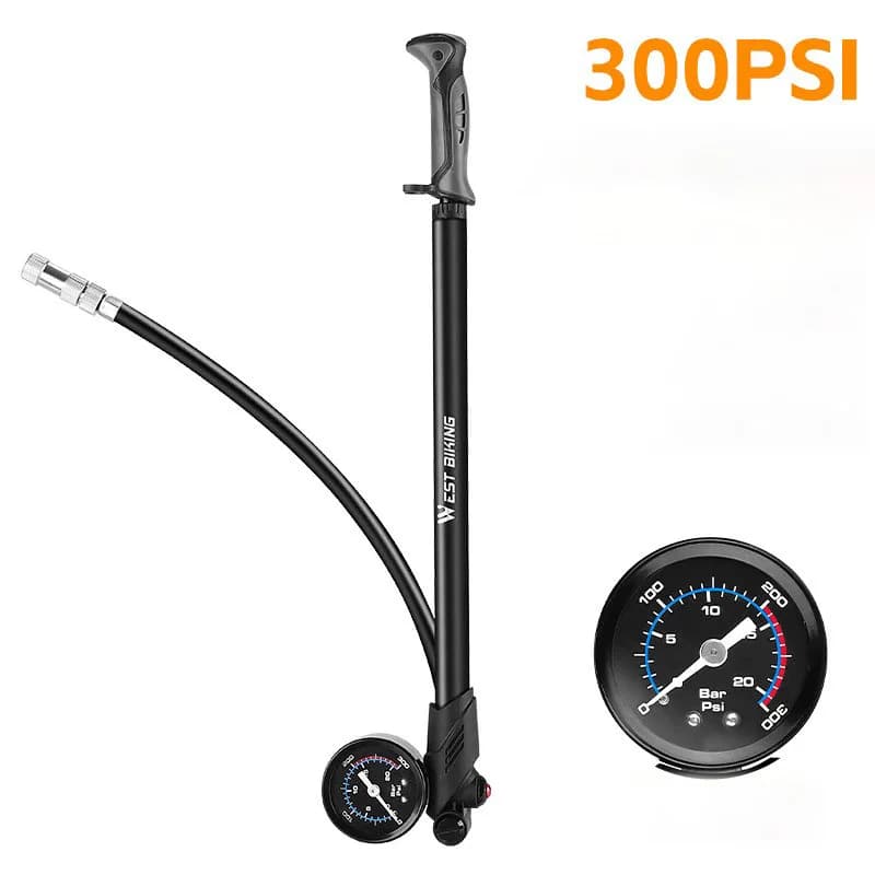 Thinkrider pompa ad aria portatile ad alta pressione 300psi per bici con manometro per forcella e sospensione posteriore ammortizzatore Mountain Bike