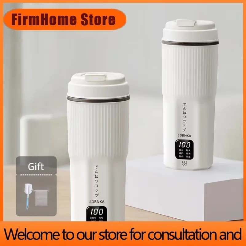 FirmHome Store500ml Portable Electric Kettle Multifunctional Heating Cup Stew Cup Health Preserving Pot Thermo Pot Mini Travel T