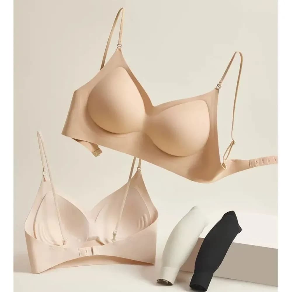 Liquid foundation seamless underwear women gather invisible ice silk anti-sagging no steel ring summer cool new bra cover 32-38