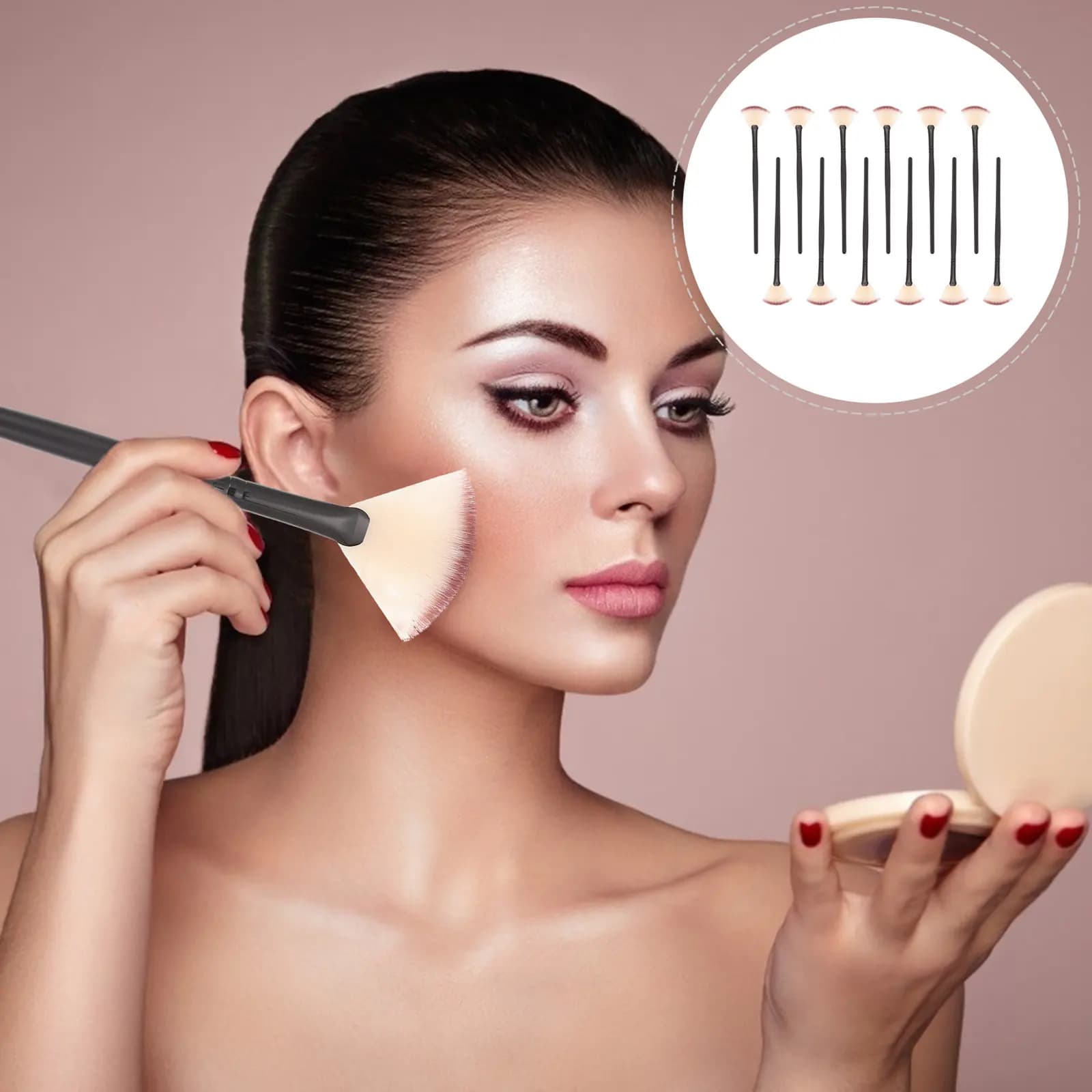 Set of 12 Brushes for Venting Face, Soft Facial Mask Brushes, Skin Care Tools and Professional Use in Salon, Cosmetic Brushes