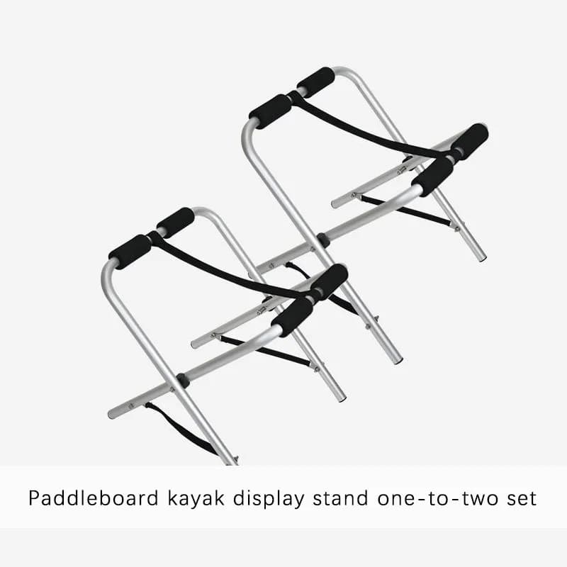 Rack di pulizia con staffa per display da pavimento per kayak, paddle board, da 2 pezzi, pieghevole e rimovibile