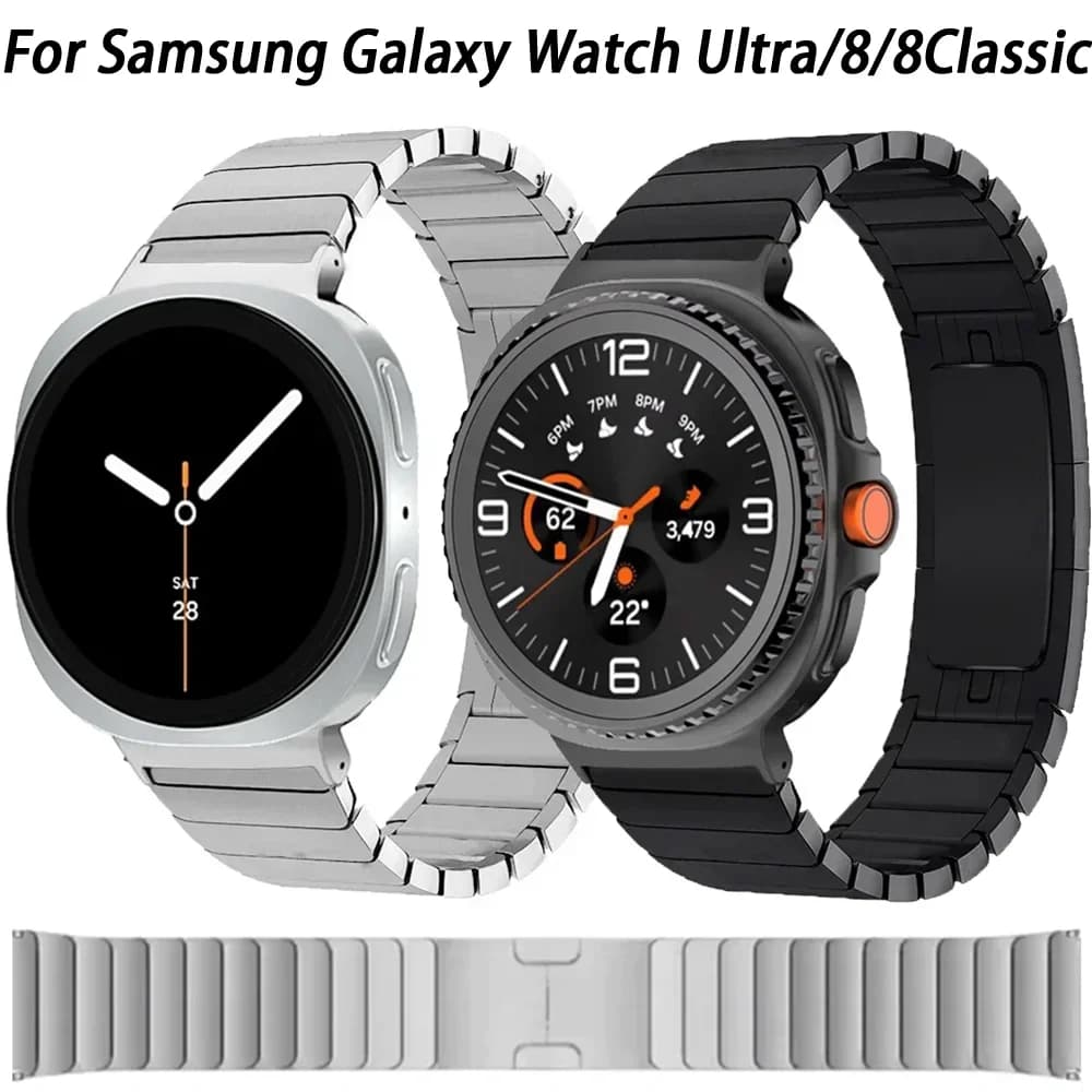 Cinturino in metallo di fascia alta per Samsung Galaxy Watch Ultra 2025 47mm Bracciale in acciaio inossidabile per Galaxy Watch 8 40/44mm Classic 46mm