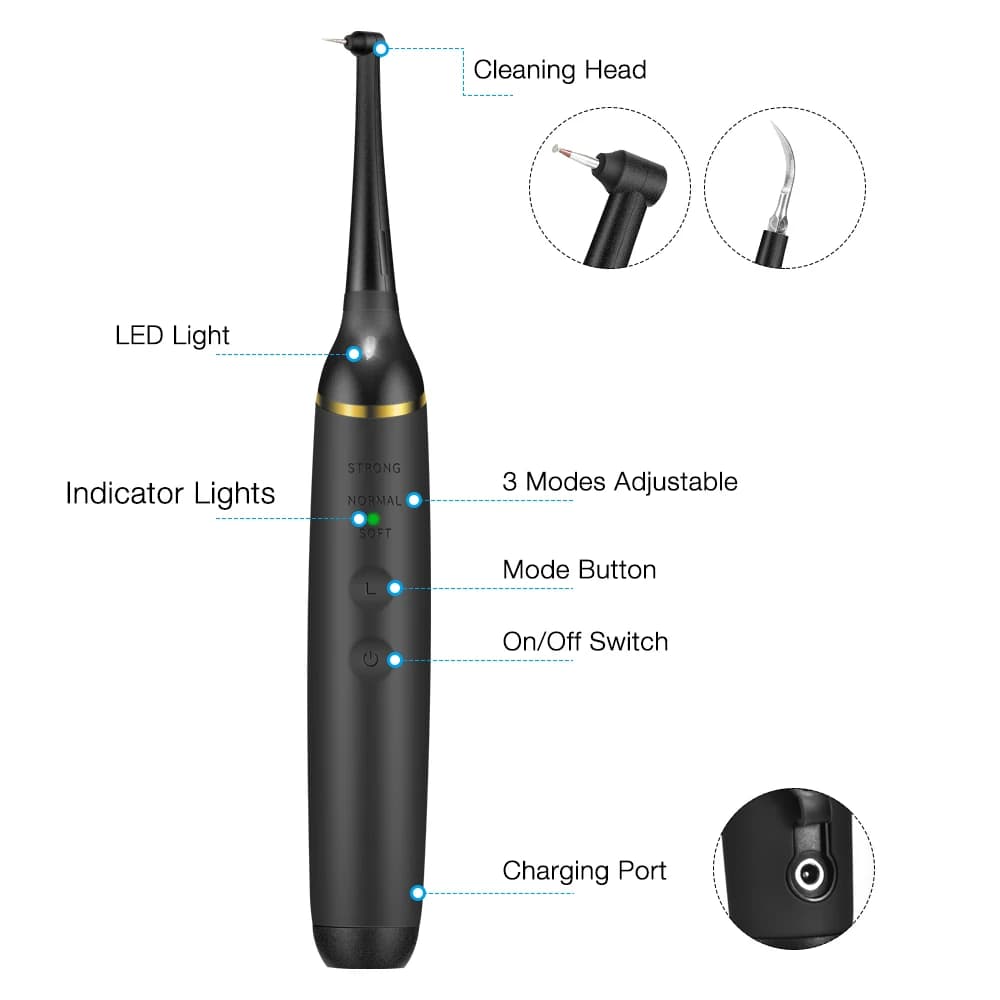 Electric Sonic Dental Calculus Portable Scaler with LED teeth whitening kit oral care teeth tartar removal detergent for plaque stains