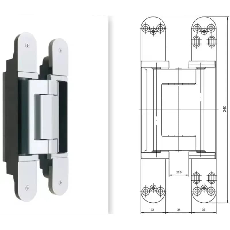 Style Zinc Alloy Hidden Heavy Duty 160KG 3D Invisible Adjustable Concealed Hinge for Heavy Duty Gate Wooden Swing Door