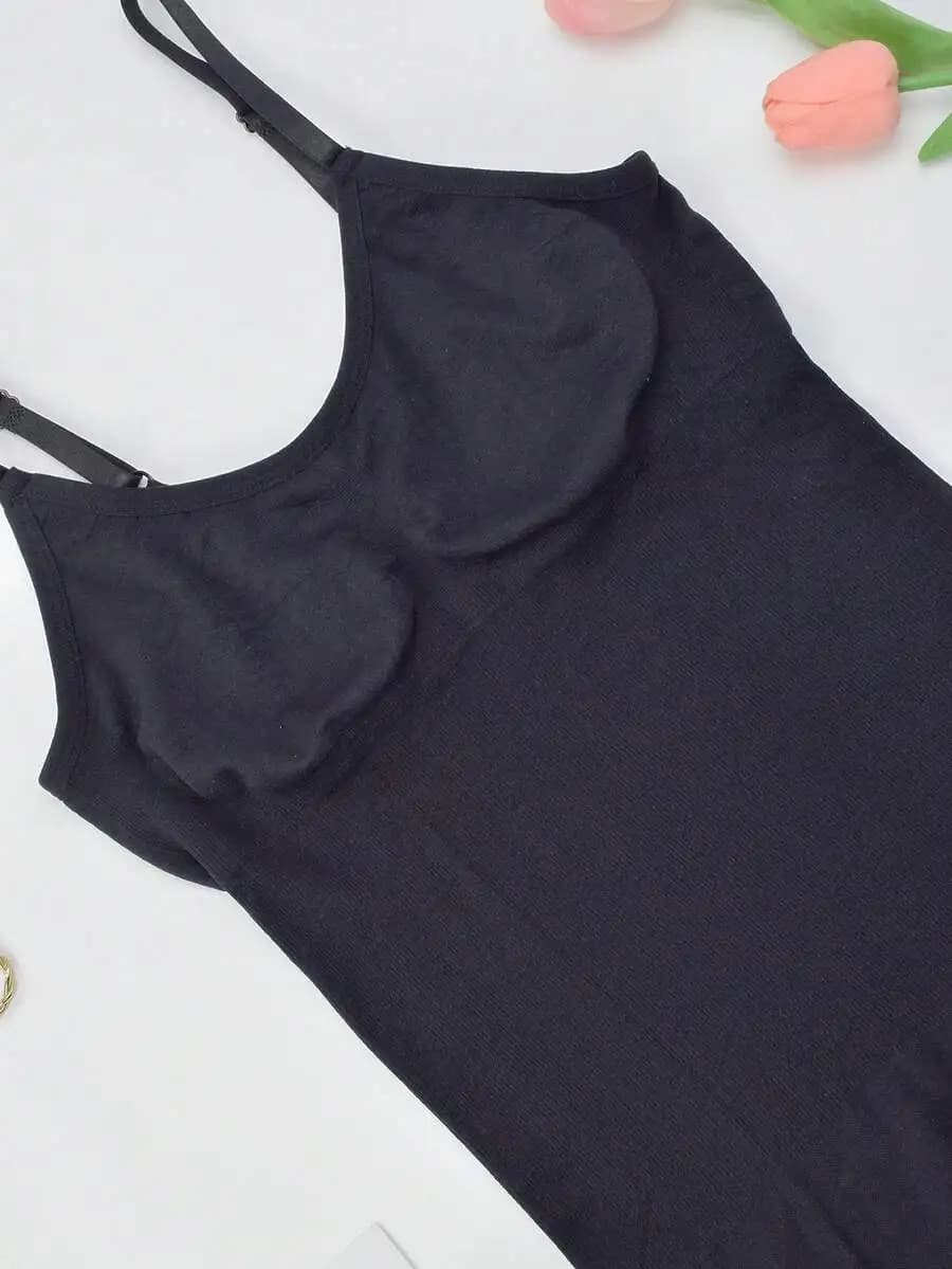 Women Solid Color Seamless Shapewear Camisole With Abdomen Control And Body Shaping