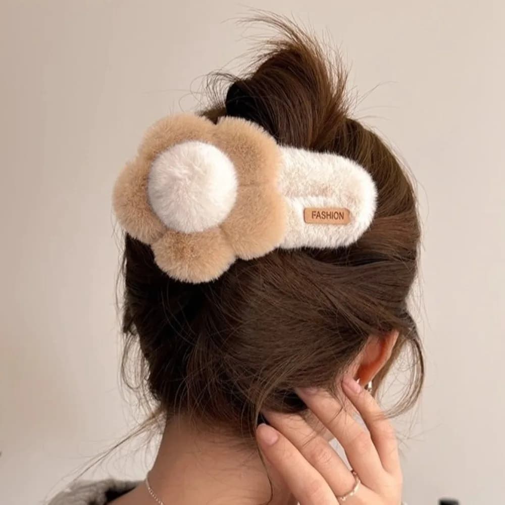 Gift Sweet Flower Hair Clip Fashion Cute Headwear Accessories Soft Large Duckbill Clip Travel
