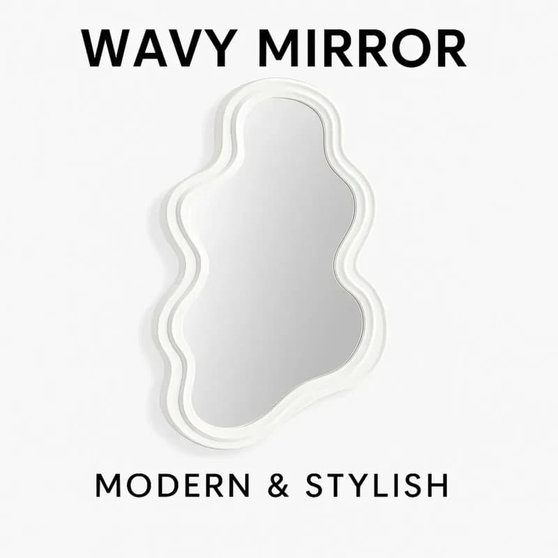 Modern Cloud Shaped Makeup Mirror, Wall Mounted Or Desktop Use, Decorative Vanity Mirror For Bedroom, Bathroom, Dorm Living Room