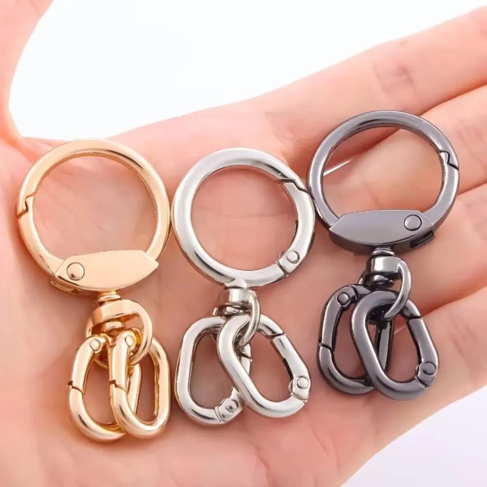 2 PCS Connector Clasps Metal Swivel Clasp Clips Spring Ring Hook Rings O-ring Buckle Clasps DIY Crafts