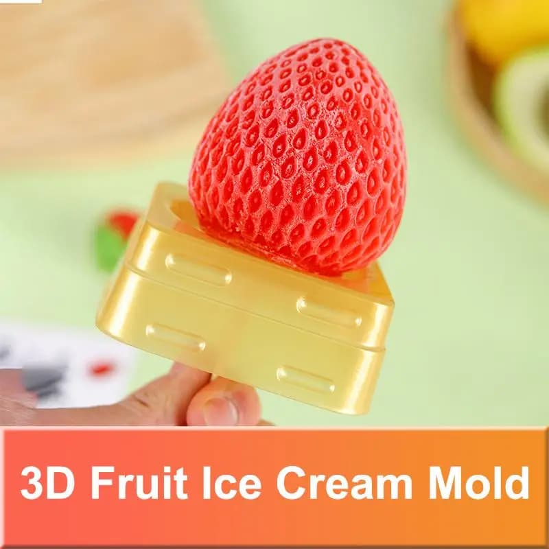 Stampo per Gelato a Forma di Frutta 3D (Fragola, Mango, Pesca) per Alimenti, Facile da Sformare, per Torte, Cioccolato, Gelatine, Sapone Fai da Te