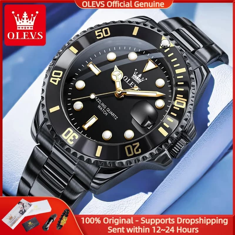 OLEVS 5885 Men's Watch Trendy Fashion Quartz Diver Watch Waterproof Original Date Luminous Watch Classic Luxury Brand Men's Watch