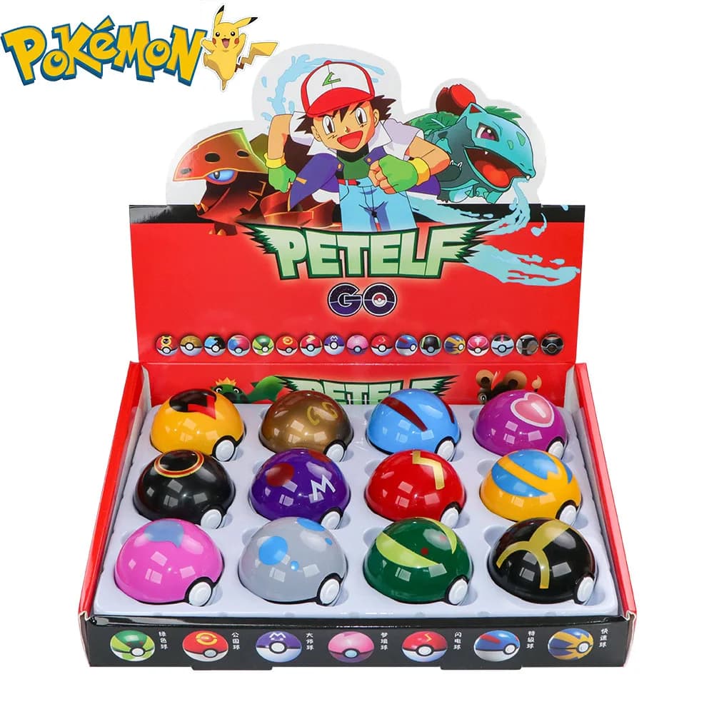 12 pezzi Pokemon Figura Pokeball Giocattoli Pikachu Charmander Anime Figura Kawaii Doll Poke Ball Raccogliere Accessori Regali di compleanno per bambini