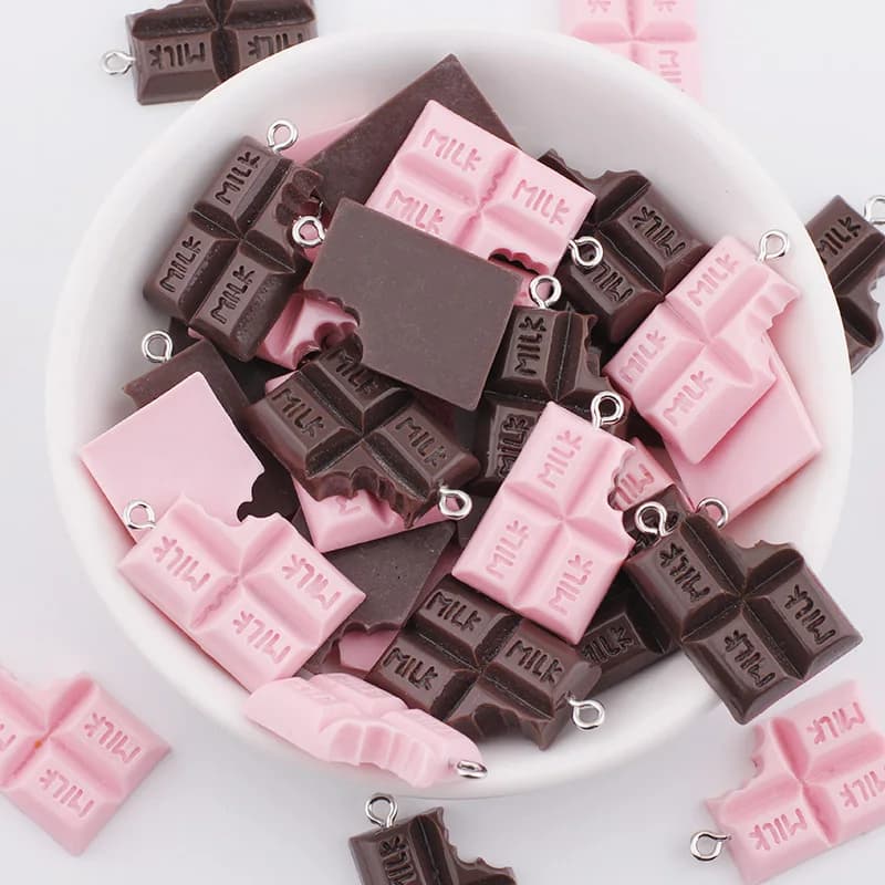 10pcs/lot 18*28mm Chocolate Milk Resin Charms Pendants for DIY Jewelry Making Accessories Handmade Earring Necklace Bracelet