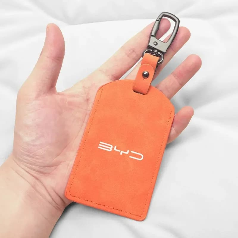 Suede Smart NFC Key Card Protector For BYD Atto3 Seal Han Tang Dolphin Song Yuan BYD Logo Induction Key Cover Auto Interior Part