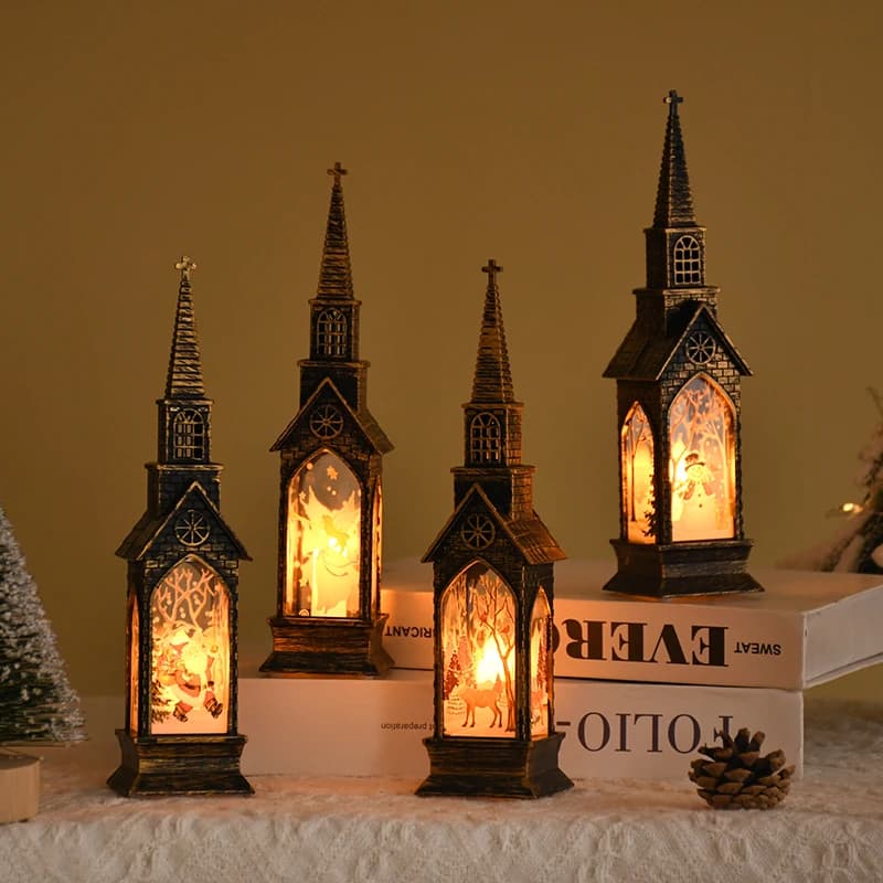 2025 Natale LED Luce notturna Babbo Natale Pupazzo di neve Lanterna Lampada da tavolo Ornamento Decorazione natalizia per la casa Regali di Natale Navidad