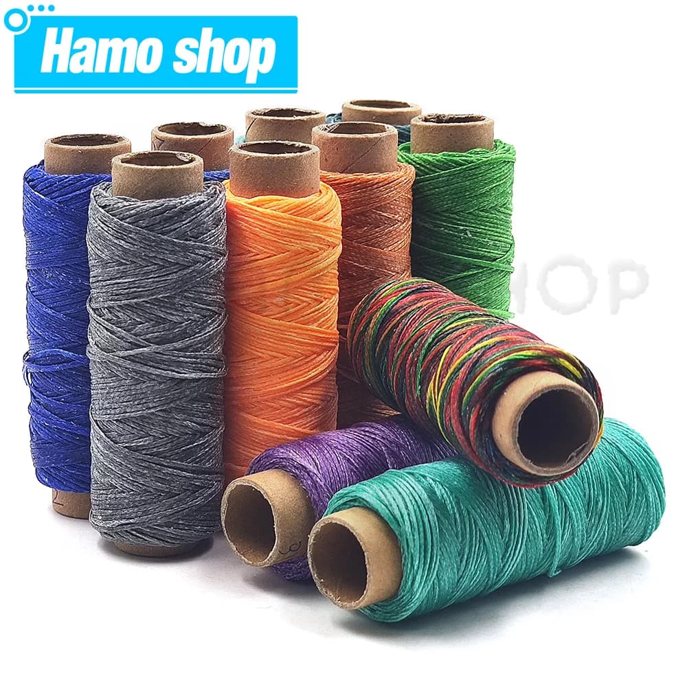 Filo cerato piatto 12/30/50M 150D 0,8mm per cucito, cordino cerato per lavorazione del cuoio, progetti fai da te, cucito a mano