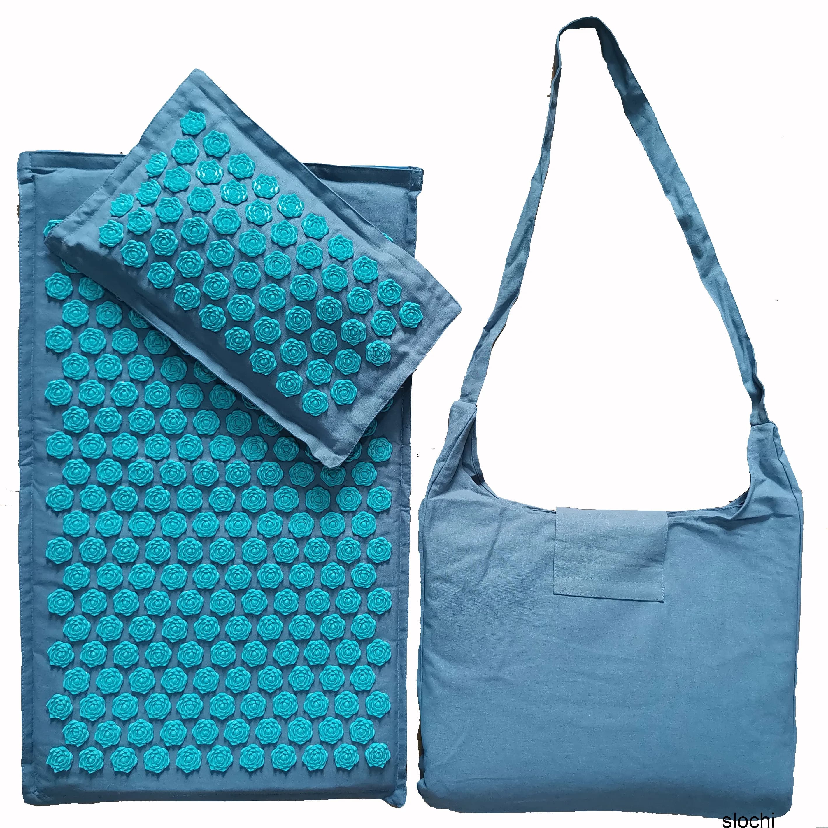 74*44 cm Natural Linen Coconut palm Massage Yoga Mat Sports Mat with Lotus Spike Bag Typing Mat Cushion Cushion Mat