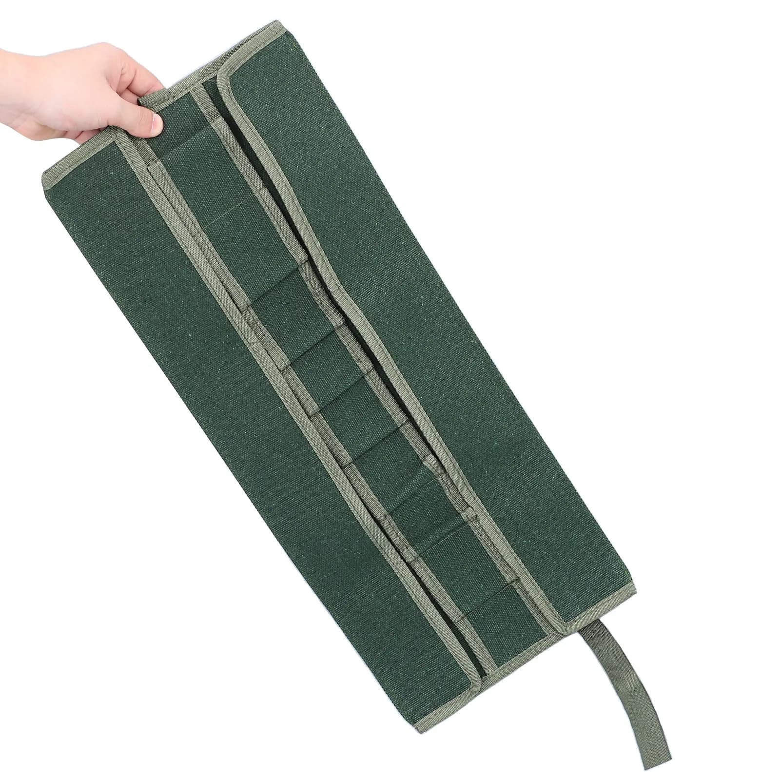 Garden Tool Bag Canvas Roll Up Belt 10 Pockets Sturdy Organizer for Bonsai Pruning Shears Garden Tools Storage