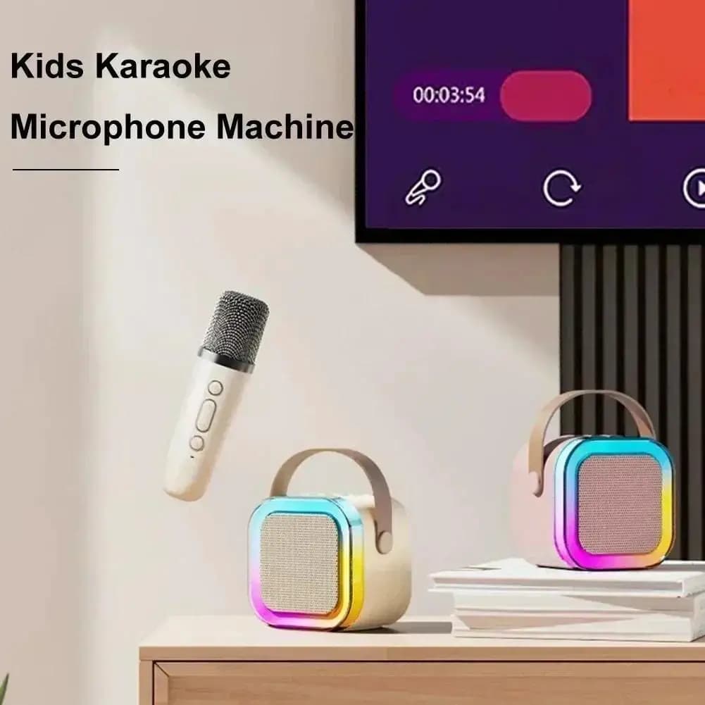K12 Portable Bluetooth Speaker With Microphone Cute Home Karaoke Wireless Audio Player Family Singing Machine New Arrival