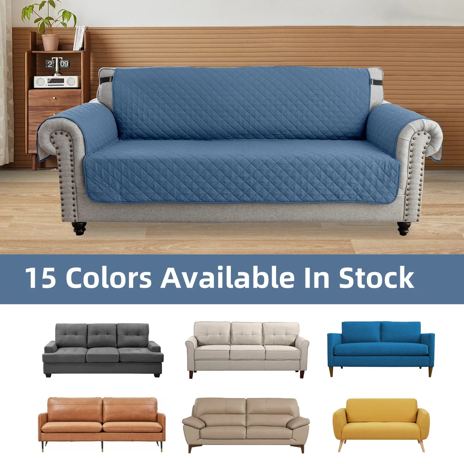 1/2/3/4 Seater Waterproof Sofa Cover Pet Dog Kids Sofa Mat Couch Slipcovers Living Room Armchair Furniture Protective Seat Pads