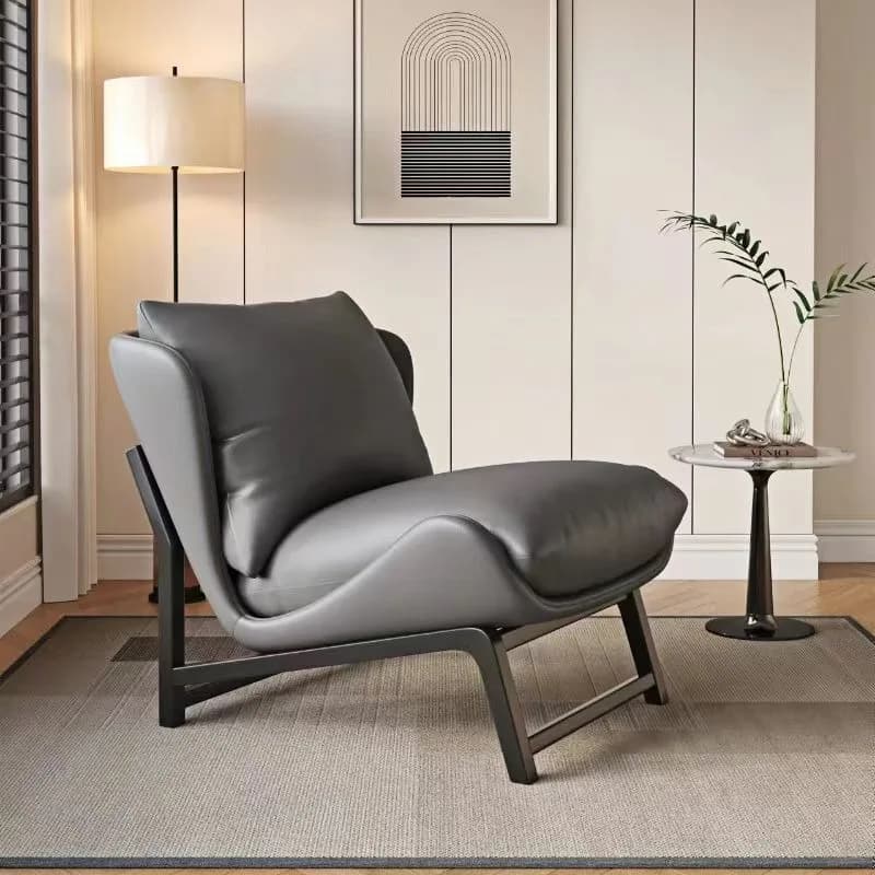 Poltrona Singola con Braccioli, Sedia Relax di Lusso per Sala d'Attesa, Sedia da Gaming, Design Moderno Nordico, Arredamento per Camera