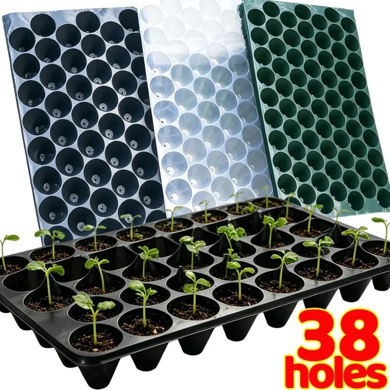 Vassoi per Semina in PVC Rinforzato, Vasi per Germinazione con Fori di Drenaggio Traspiranti, Vassoi per la Crescita di Piante e Fiori