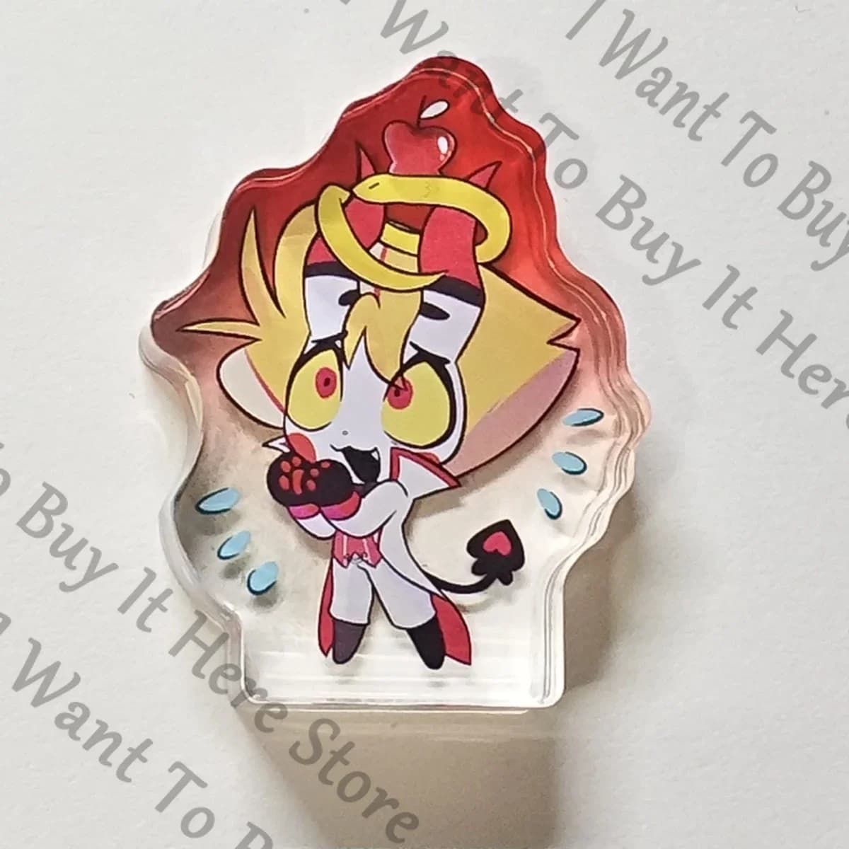 5 cm Anime Hazbin Hotel Lucifero Morningstar Cosplay Cartoon Mini Acrilico Brick Stand Figura In Piedi Segno Indicativo Board Regalo