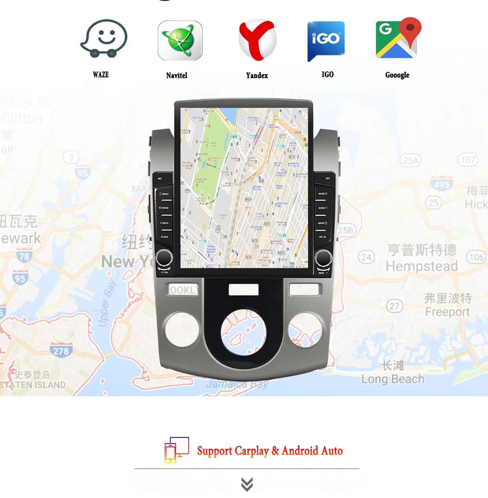 Autoradio da 9.7 '' per Kia Cerato Forte 2008 - 2013 Sistemi intelligenti per auto di navigazione GPS Carplay Auto Video Lettore musicale
