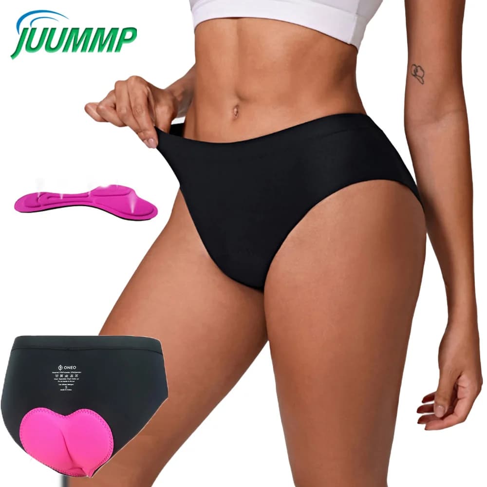 1 pair of 4D women's padded cycling shorts, breathable, for cycling and sports