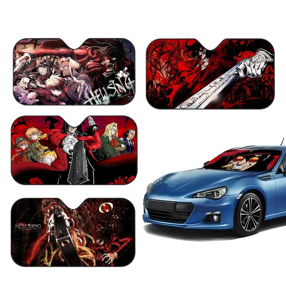 Anime H-Hellsing Parasole per auto Parabrezza Shocked Parabrezza Parasole per finestrino anteriore per auto Mantieni il veicolo fresco UV