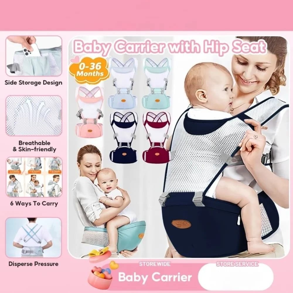 Nuovo sgabello per marsupio per bambini 2 in 1 con seggiolino per anca Marsupio in rete traspirante staccabile ergonomico seggiolino per bambini per esterni