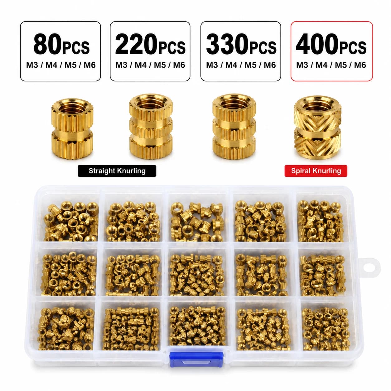 M2 M2.5 M3 M4 M5 M6 Brass Heat Insert Nut Hot Melt Nutinsert Thread Knurled Double Twill Embedment Nuts 3D Printer Accessories