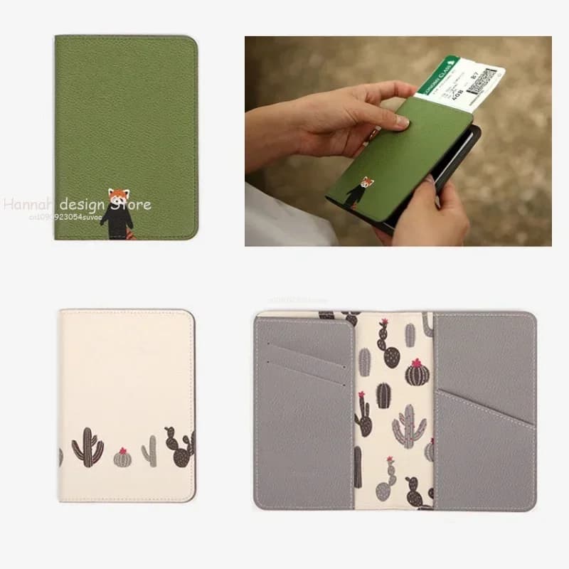 New Cartoon Passport Cover accessori da viaggio Cute Raccoon Fox Flamingo Pattern porta passaporto portafoglio Air Ticket Card Holder