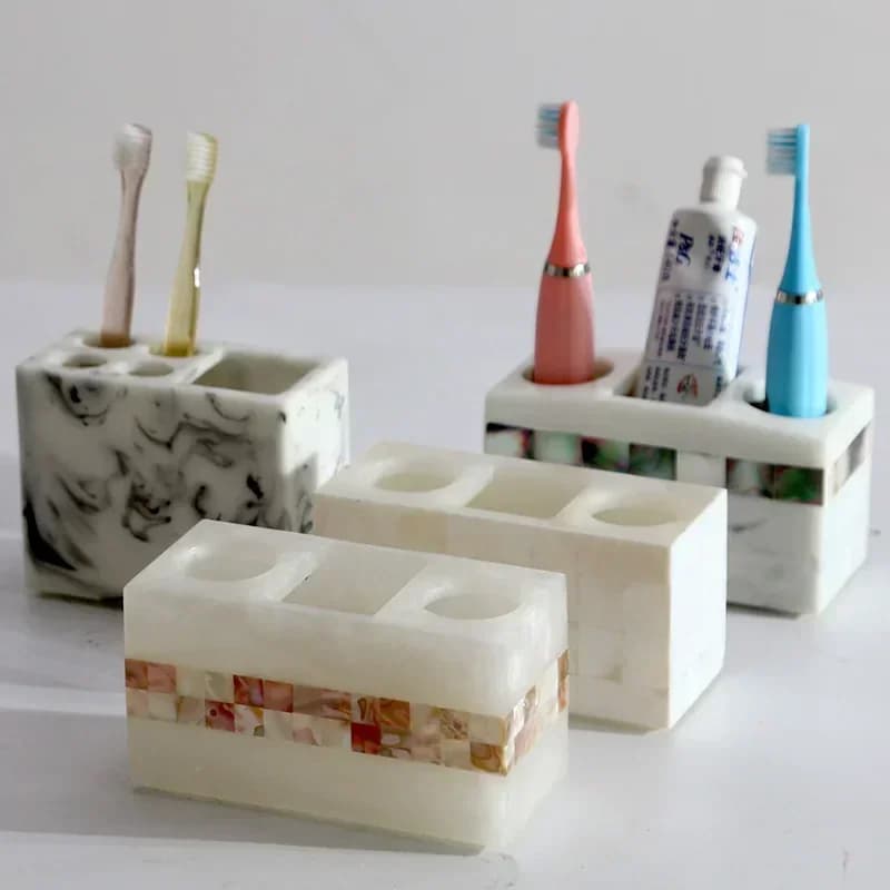 Creativo Shell Porta spazzolino in marmo Portaoggetti per la casa Lusso moderno minimalismo Tazza di stoccaggio Accessori per il bagno