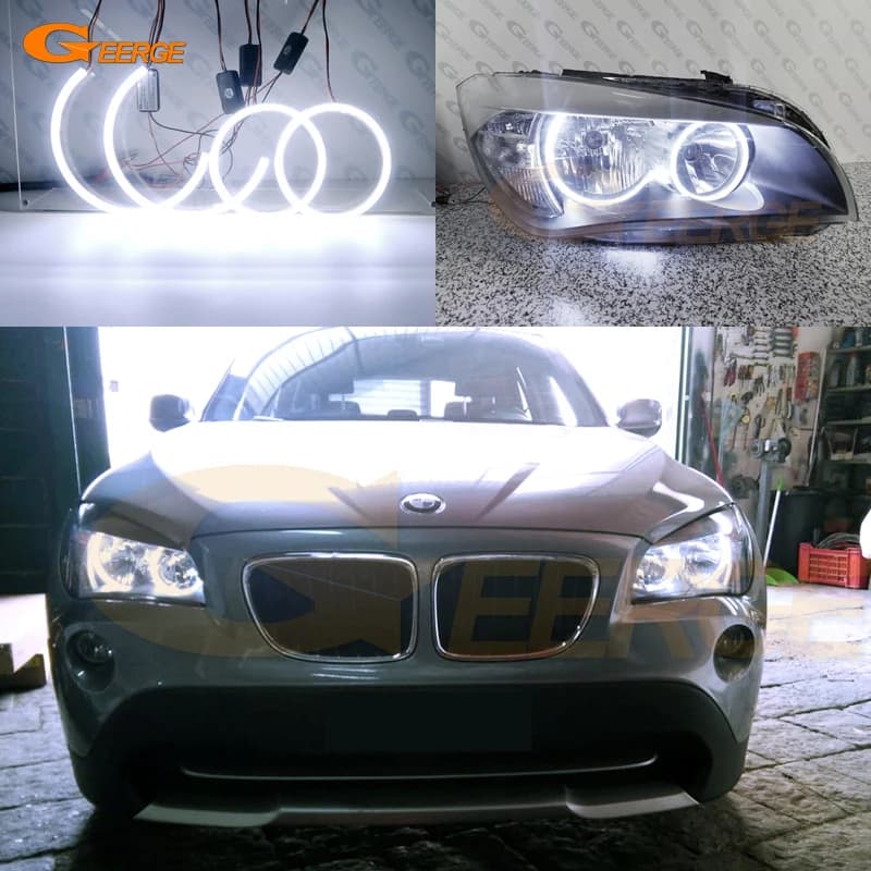 Per BMW X1 E84 2009 2010 2011 2012 2013 2014 2015 Luce diurna Eccellente COB ultra luminoso Led Angel Eyes Kit Halo Anelli