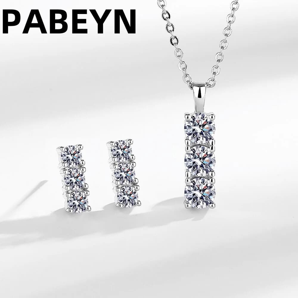 Set di gioielli in argento sterling 925 con collana e orecchini di diamanti, set di gioielli versatili per abito da sposa intarsiato con zirconi AAAAA
