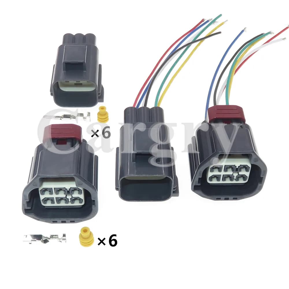 1 Set 6P Waterproof Auto Throttle Pump Plug AC Assembly 7283-5577-10 7282-5577-10 Electrical Cable Socket