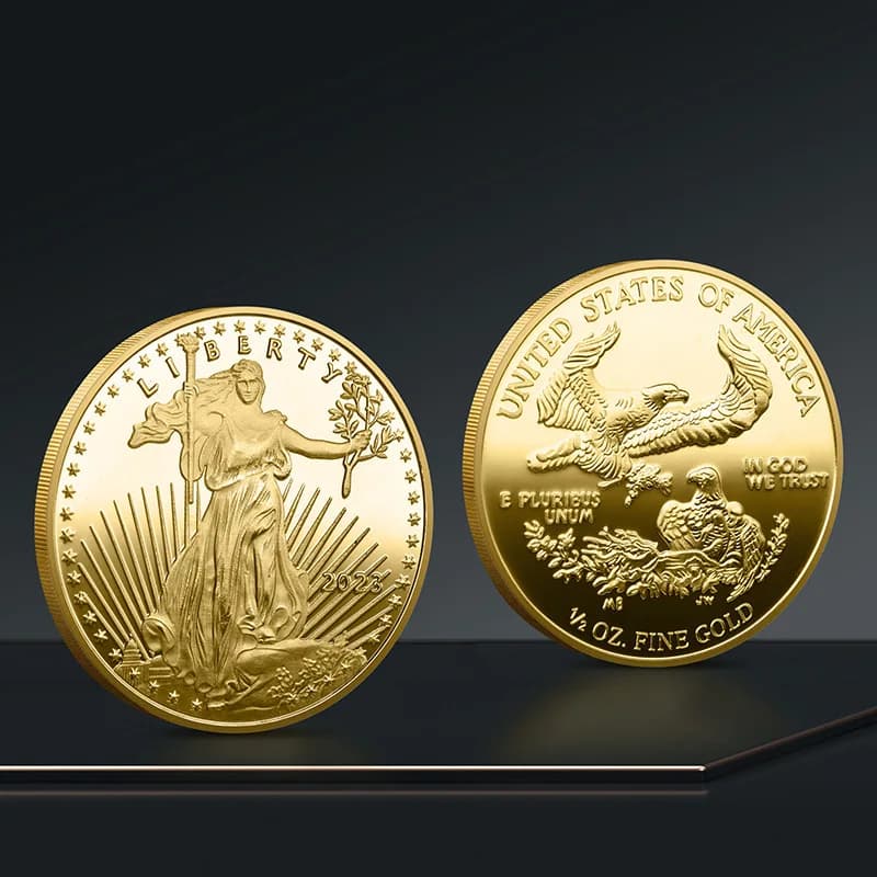 Collezione di monete souvenir della Statua della Libertà Emblema della medaglia commemorativa in rilievo tridimensionale in metallo