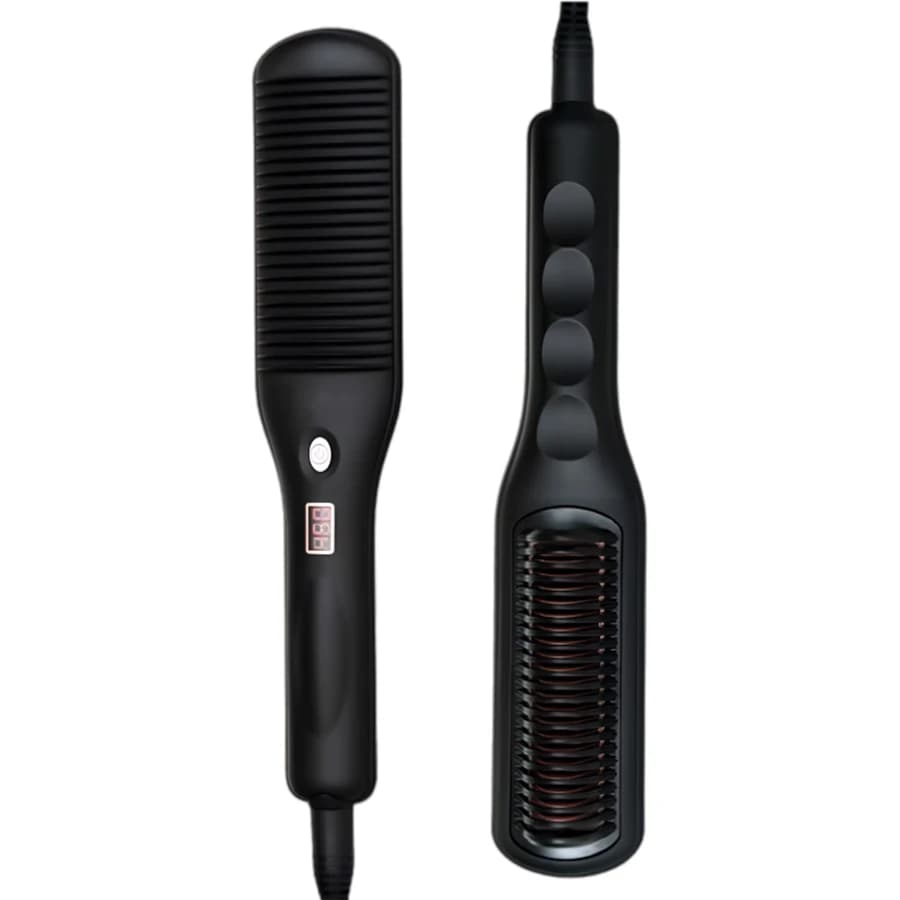 Brush for smoothing hair with fast ceramic PTC heating comb with original LCD display