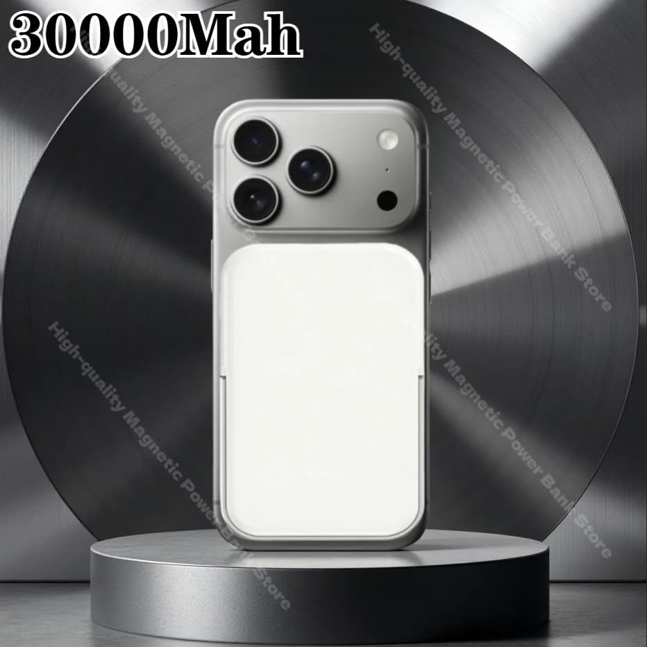 30000mAh Quick Charging Wireless Magnetic External Battery with Digital LED Display for Apple Watch, Airpods, Power Bank, Charger.