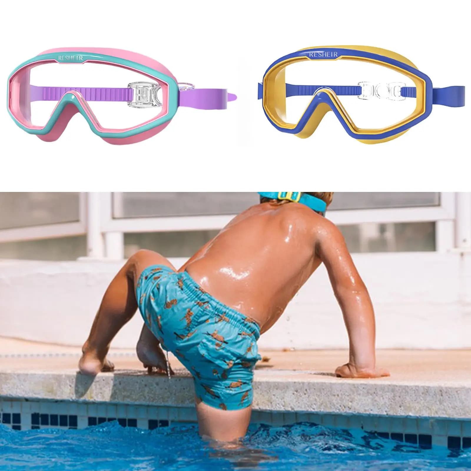 Children's swimwear Water resistant lightweight swimwear with wide vision