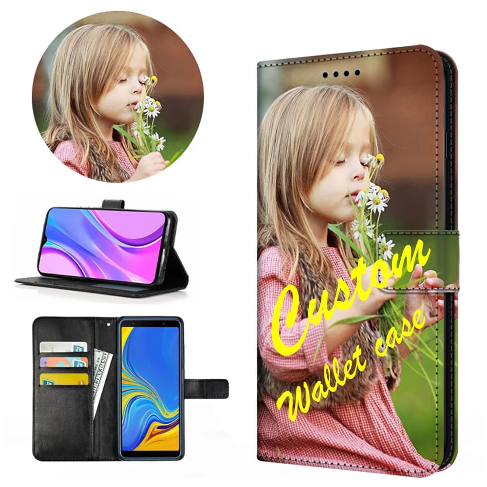 Custodia a portafoglio in pelle con foto personalizzata per iPhone 16 17 Pro Max Custodia con immagine stampata per iPhone 15 14 Pro 13 12 Mini 11 8 7 Plus Xr