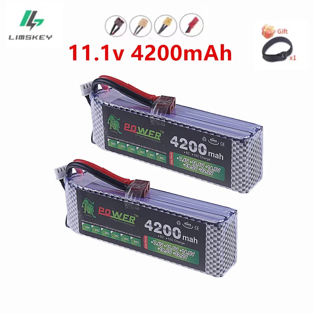 3S 11.1V Lipo Batteria 4200mah 40C Per Drone RC Auto Elicottero Quadcopter Serbatoio Barca Truggy 3S Batteria Con XT60 XT30 T JST Spina