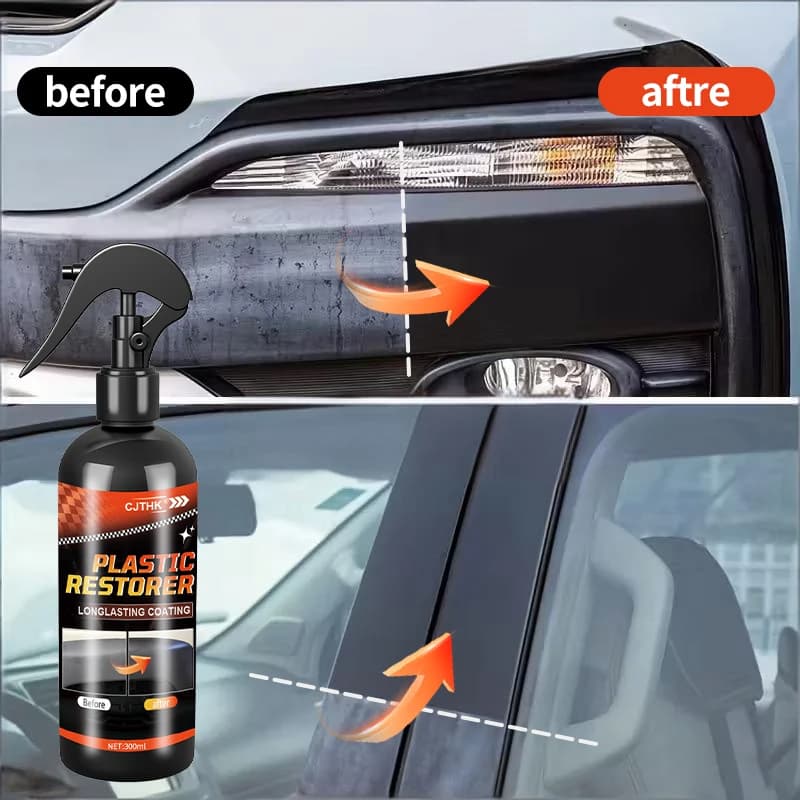 Renewer for auto plastic shiny black effect, long-lasting coating, leather restoration, auto cleaning and polishing products
