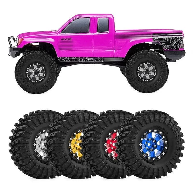 1.3 Inch Aluminum Alloy Wheel Set 4PCS for TRX4M SCX24 FCX24 AX24 Ascent18 1/18 1/24 RC Crawler Upgrade Parts
