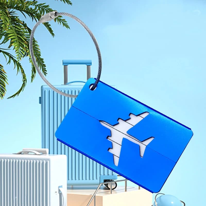 Etichette per bagagli da viaggio in metallo etichette per il nome del bagaglio porta etichette per indirizzo della valigia etichetta per bagagli in lega di alluminio accessori da viaggio